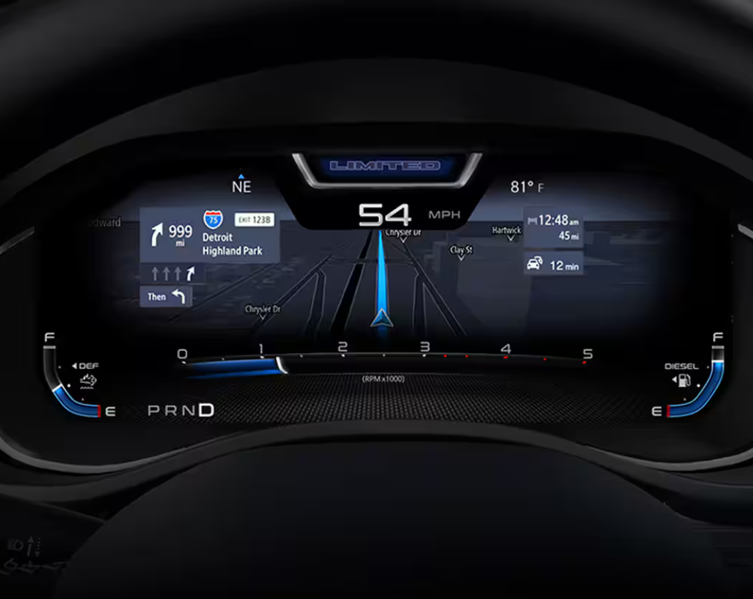 2019-2025 Ram 1500 12-inch Full Digital Speedometer EVIC Instrument Panel Cluster